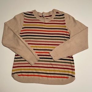 Talbots Multicolored Striped Crew Neck Sweater Petite